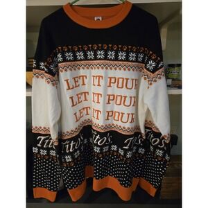 Tito's Vodka Let It Pour Ugly Christmas Sweater XXL Holiday Knit Dog People